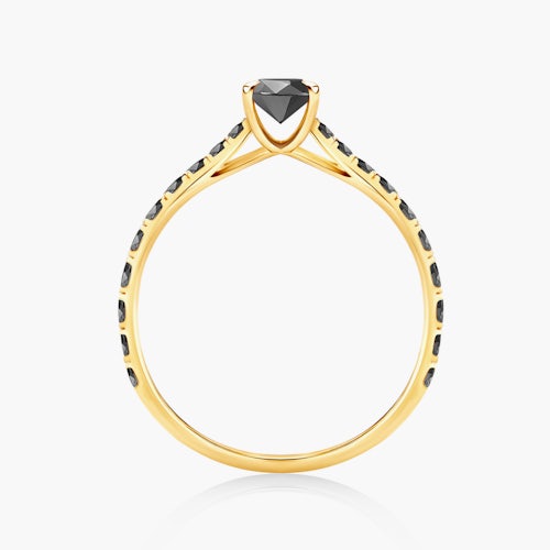 Pierścionek zaręczynowy Share Your Love: złoty, czarny diament